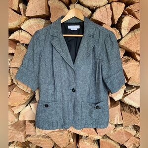 Vintage Y2K Twee Point Zero Nicole Binisti Blazer‎ Linen Cotton Blend Whimsigoth